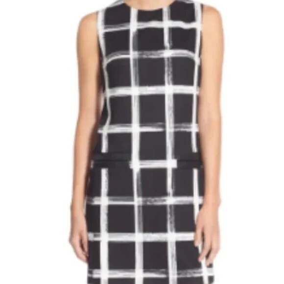 Eliza J Dresses & Skirts - NWT Eliza J Women's Black & White Sleeveless Shift Dress Sz 4 Stretch $138